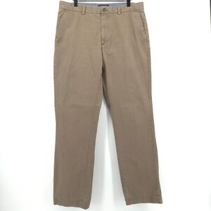 Banana Republic Mens Chino Pants Aiden 35x34 Khaki Brown Slim Straight Cotton